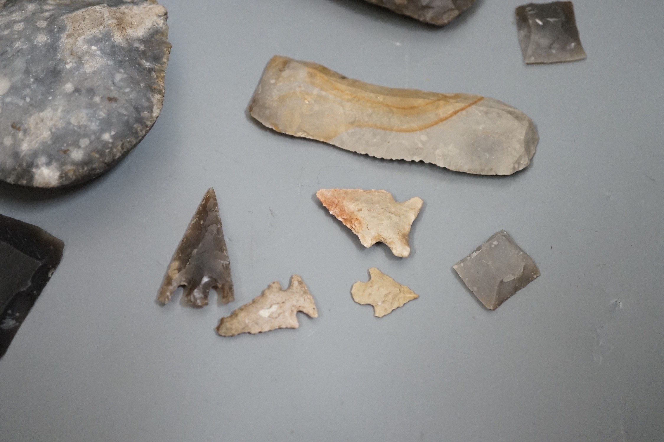 A group of Ancient (pre-historic) flint axe or arrow heads